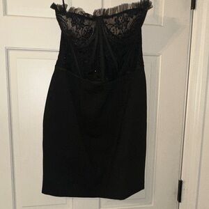 Elegant Black Sherri Hill Lace Homecoming Dress